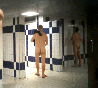 Czech shower room and sauna full of naked guys coming in and out! 🇨🇿