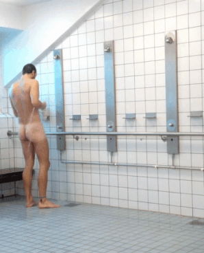 Thick cock swimmer in the shower room