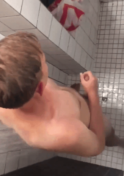 wanking off in the shower