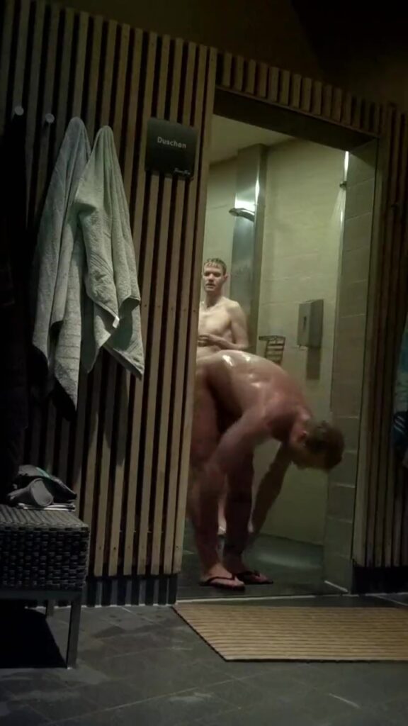 Checking his ass in the showers